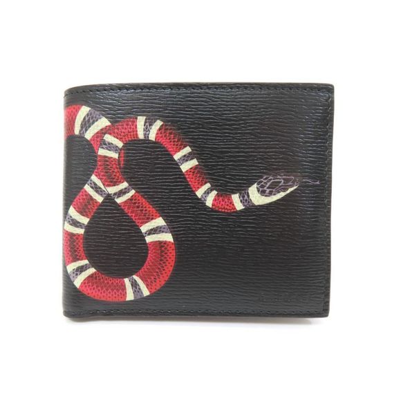 Gucci Black Wallet Bifold Kingsnake Leather - Picture 1 of 2